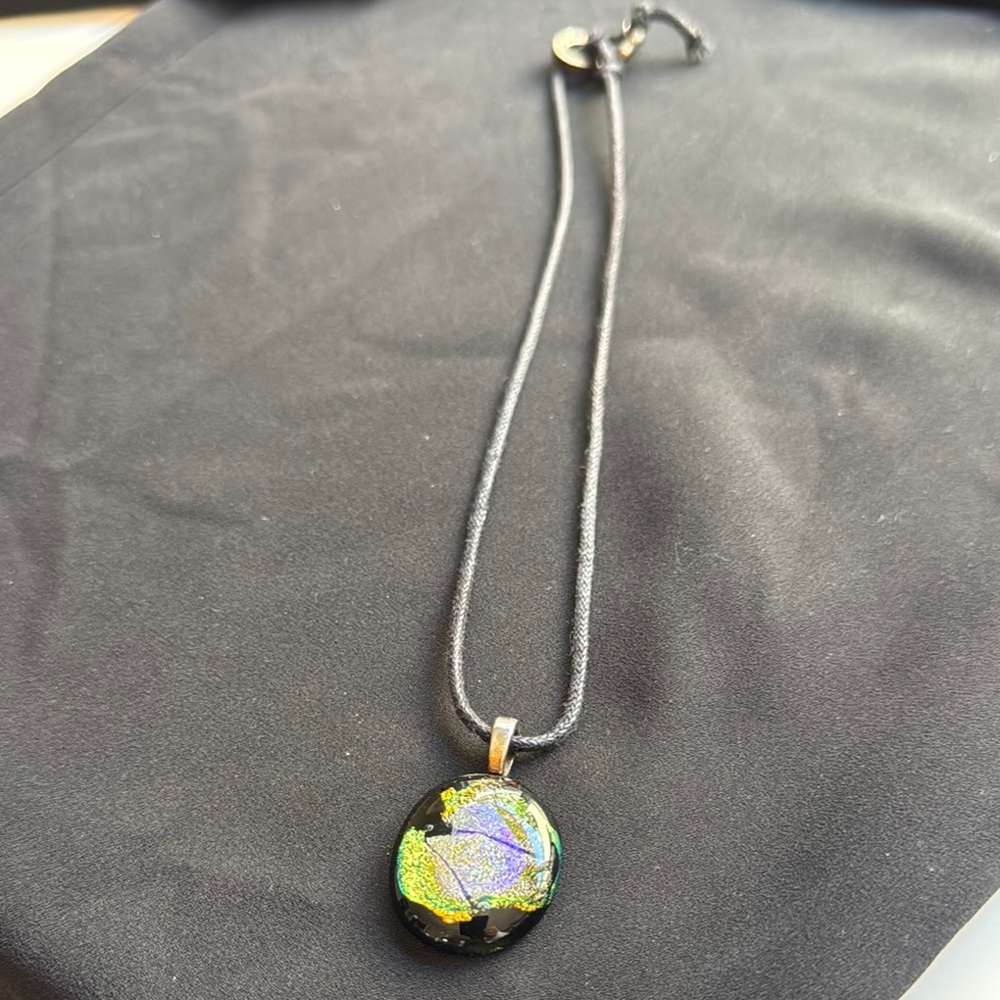 Elegant Black and Multicolor Pendant Necklace